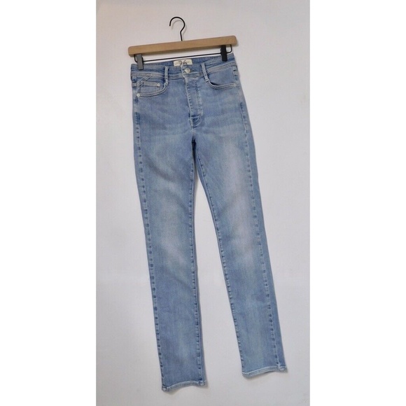 We The Free Denim - WE THE FREE Free People Light Wash High Waist Denim Jeans Stretch Button Fly 26